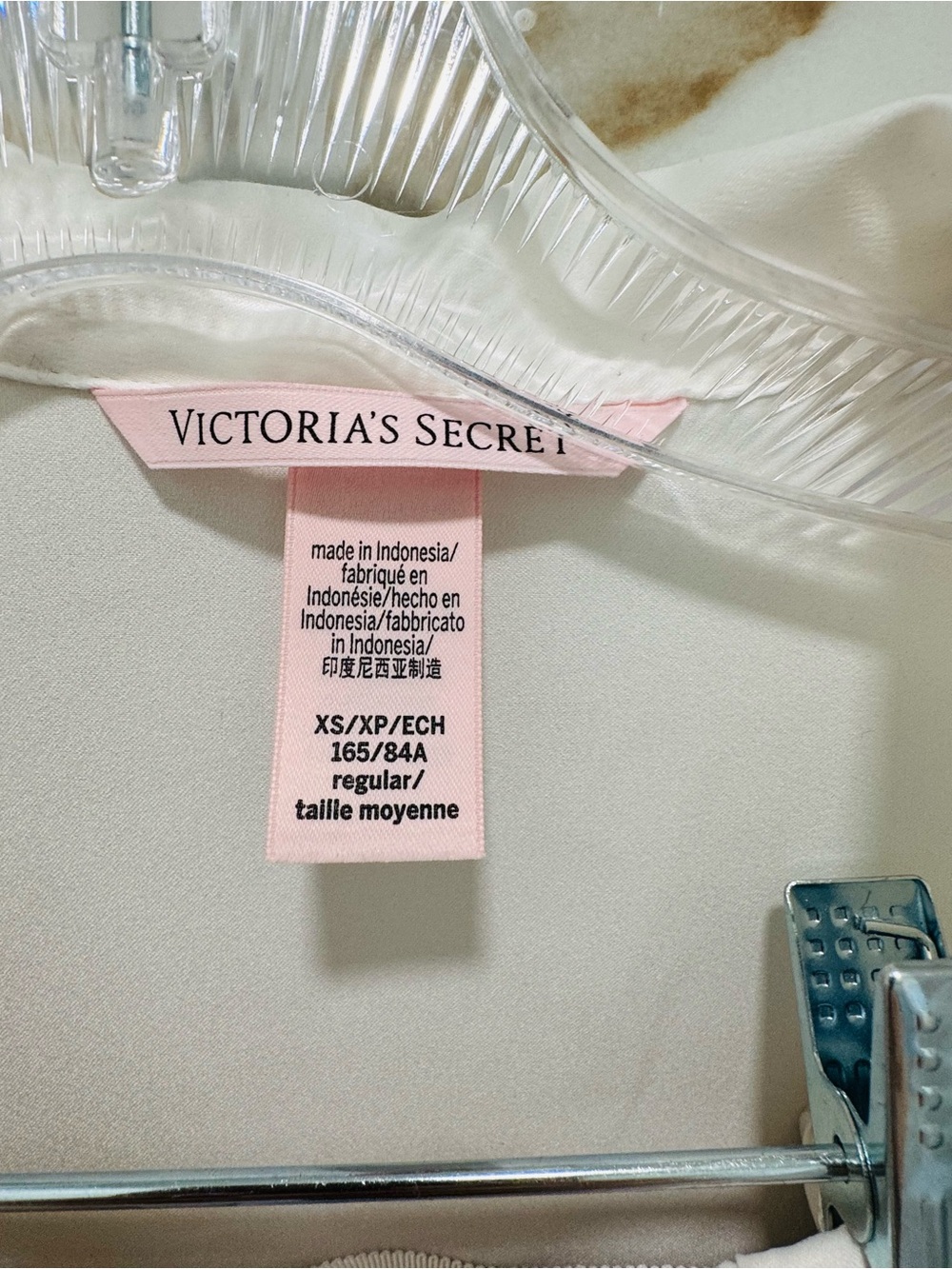 Victoria's Secret Ivory Satin Sleep Top with Pink Label - Picture 5 of 8
